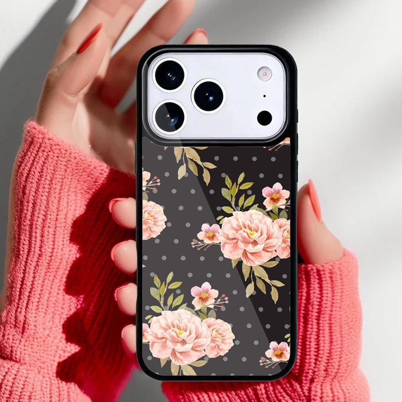 Vintage Flower Phone Case for iPhone 17 Air 16e 15 14 13 Pro Max Back Cover for 12 11 Pro Coque