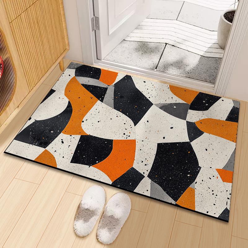 Graffiti Blok Kolorów Odporna na Brud Odporna na Ścieranie Mata Pod Drzwi Wejściowe Pogrubiona Jedwabna Mata Podłogowa Można Przyciąć na Matę Podłogową Wejściową do Domu