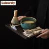 Kiln Fambe Flow Mouth Matcha Eight-piece Ceramic Tea Set With Whisk Stand Bowl Powder Sieve Filter Tea Services Drinkware Craft