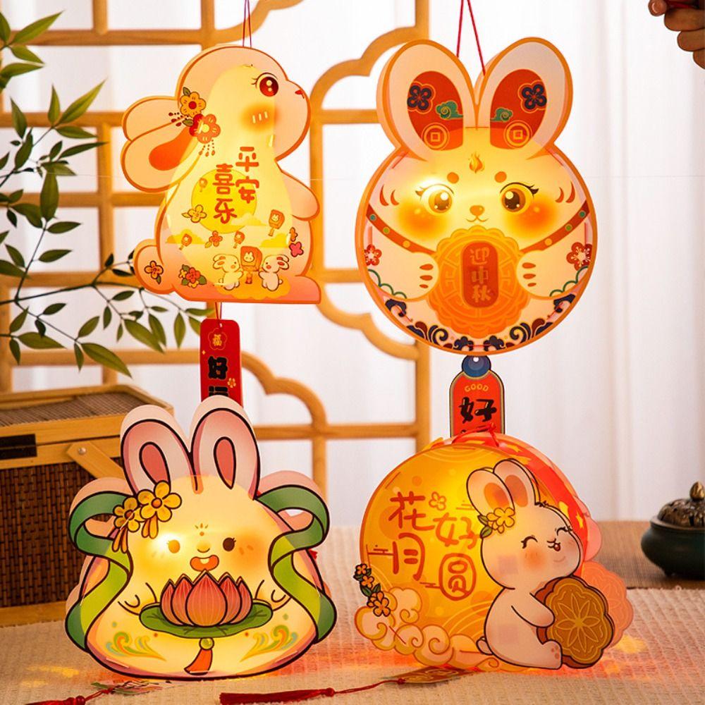 Cartoon Mid-Autumn Rabbit Lantern Chinese Style LED Lantern Toys  Good Luck Gift