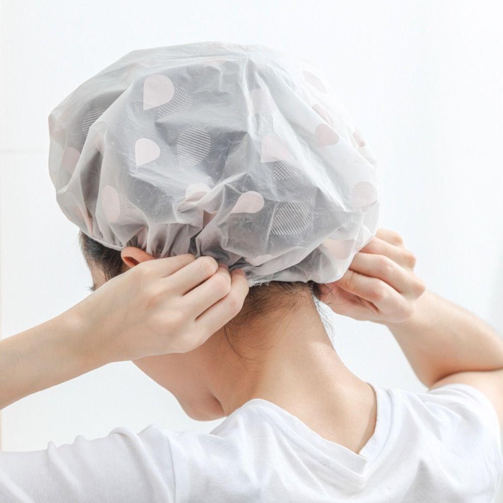 Cosmetic Cap Waterproof Shower Caps Double Layer Design Double Drying Hair Cap Bath Hair Cap  Adult