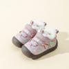 2025 Winter New Baby Fleece-Lined Walker Shoes for Girls & Boys - Soft Sole, Leather Surface