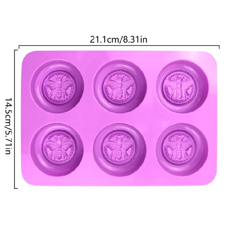 6-teilige runde Bienen-Silikonform Kerzen-Süßigkeiten-Kuchen-Dekorationswerkzeug Zubehör