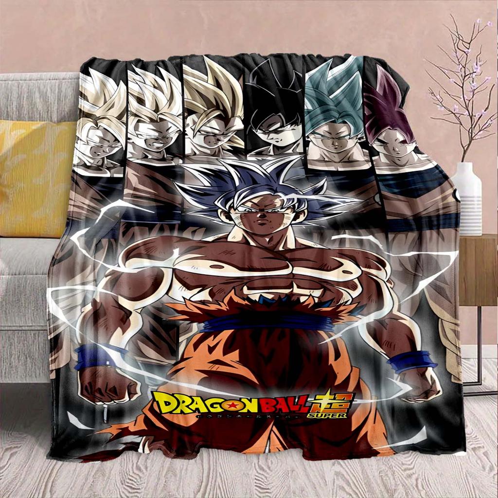 Coperta in Flanella Anime Dragon Ball - Morbida Calda Perfetta per Divano, Biancheria da Letto Campeggio Viaggio Ufficio Decorazione Casa -QJY