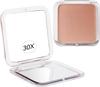 Travel Folding Pocket Makeup Mirror,  Portable Vanity Compact Cosmetic Mirror with 30X Magnifying Essentials Present for Girls