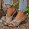 Scarpe Semplici da Donna Sandali Romani Retrò Estivi Sandali Zeppa Floreali Casual da Donna Pantofole da Donna con Zeppa