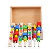 Wooden Children'S Educational Beaded Building Block Professional Montessori Teaching Aids Color Shape Cognitive Learning Hand-Eye Coordination Toy