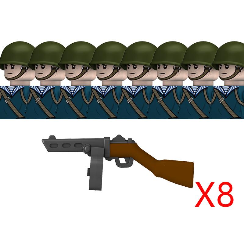 WW2 Military Navy Series Soldier Figures Building Blocks Navy Warrior Bricks Toys Gifts