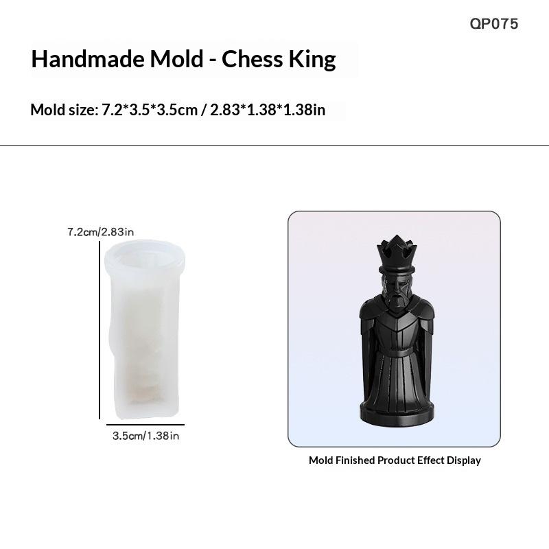 Stampo in Silicone Scacchi Internazionali 3D Stampo Candela Regina Re Artigianato in Gesso Resina Epossidica Stampo Morbido