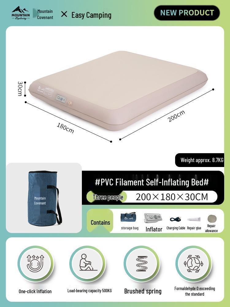 Mountain Inflatable Camping Mattress – Automatic Airbed for Outdoor & Home Use