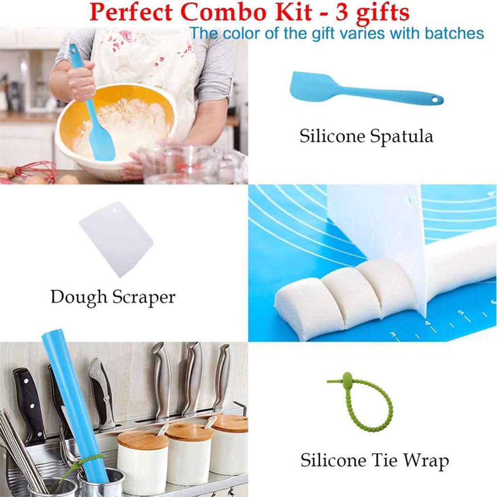 Silicone Baking Cake Dough Fondant Rolling Kneading Mat Scale Table Grill Pad