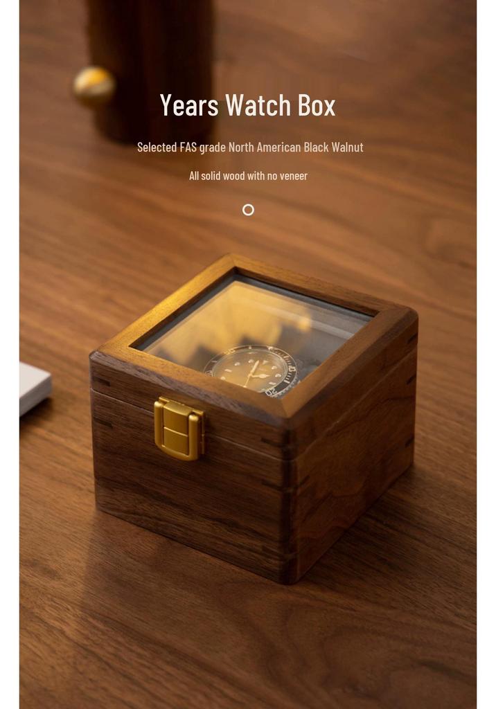 Walnussholz Uhrenbox mit transparentem Deckel - Elegante Aufbewahrung für mechanische Armbanduhren