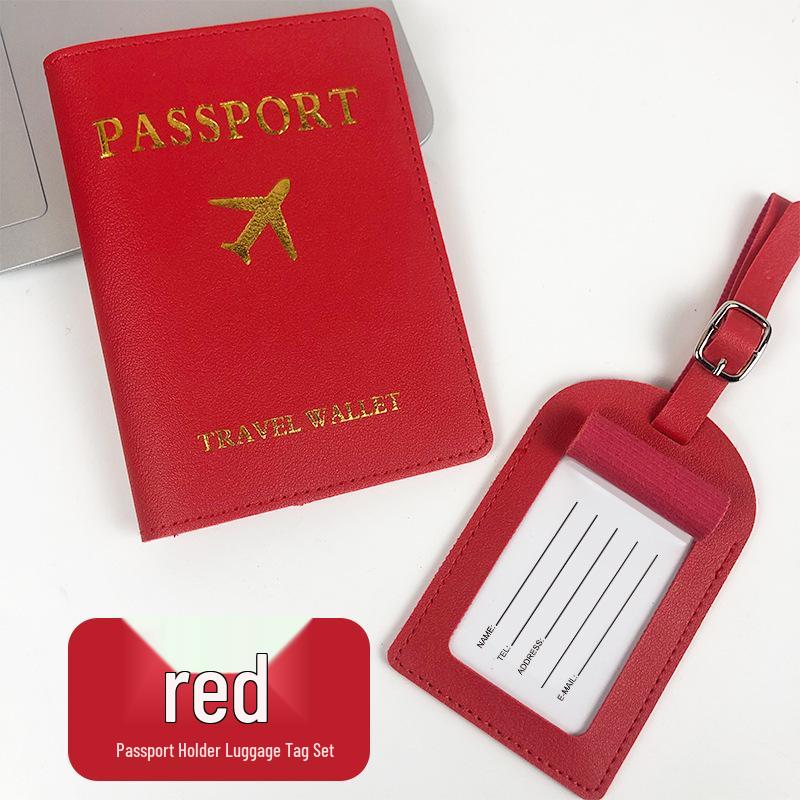 PU Leather Passport and Luggage Tag Set