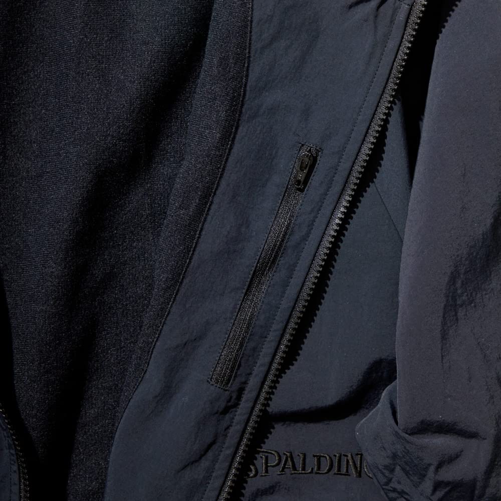 SPALDING Basketball Courtside Fabric Jacket, SMJ22140, Black, Size Small