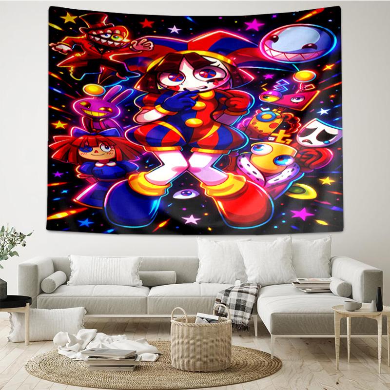 Erstaunliche Digitale Zirkus-Wandbehang, Einzigartiges Design Wandbehang, Wanddekoration für Schlafzimmer, Wohnzimmer, Spielzimmer, Herzliche Fan-Feiertagsgeschenke