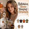 Halloween Wooden Hanging Decoration One-Sided Small House Ornament for Holiday Festive Decor