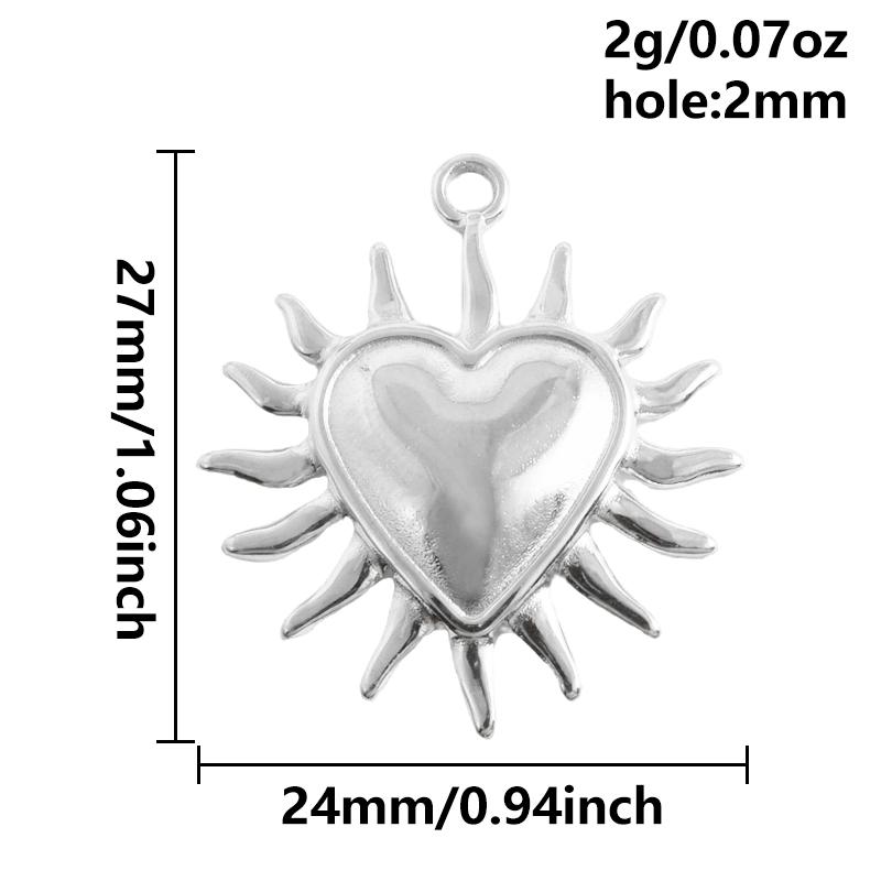 6pcs High Quality Assorted Stainless Steel Heart Charms For Jewelry Making Bracelets Keychain Pendant DIY Women Men Pendant Bulk