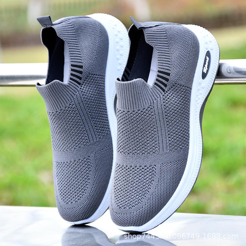 Sapatos de tecido primavera e verão sapatos de malha respiráveis sapatos casuais com sola macia antiderrapante sapatos preguiçosos