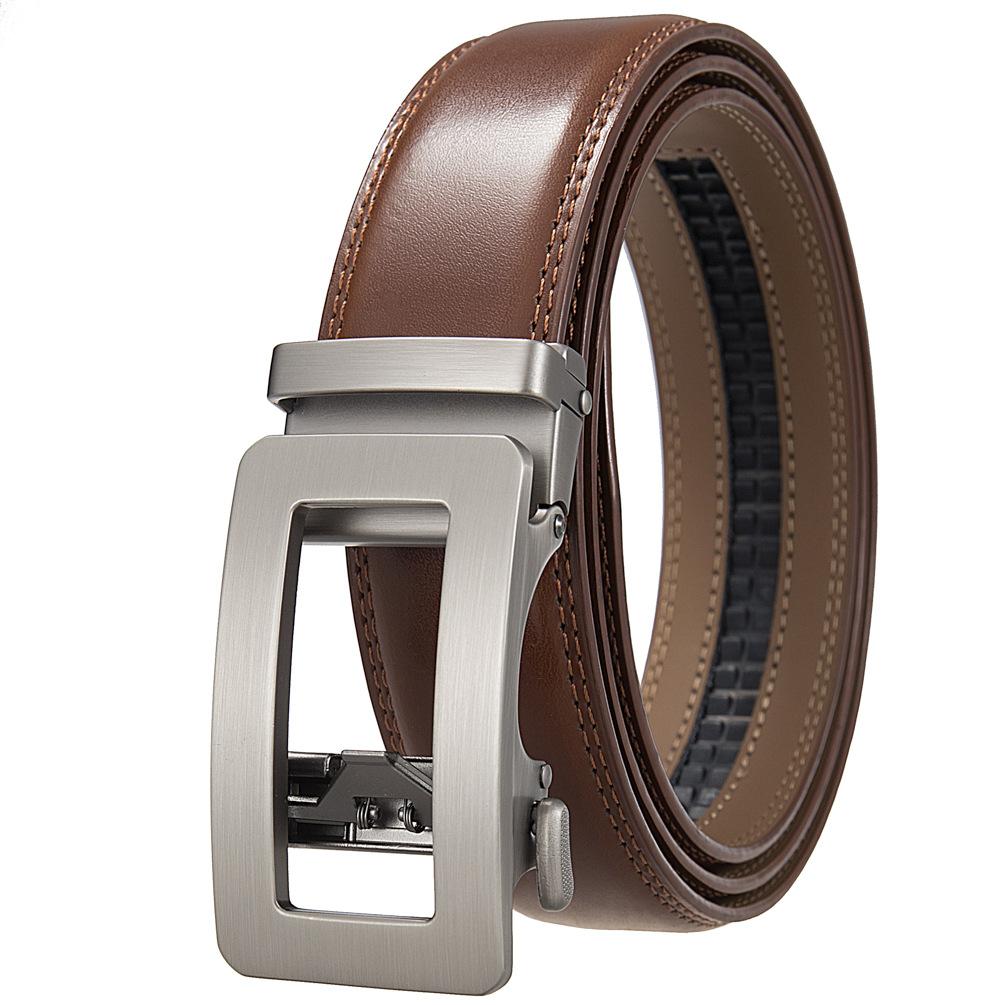 1Pcs Two-Layer Cowhide Automatic Buckle Belt, Men'S Belt, Business Belt Ly35-0838-1
