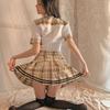 Temptation Schoolgirl Cosplay Lingerie Set with Mini Skirt and Sukumizu