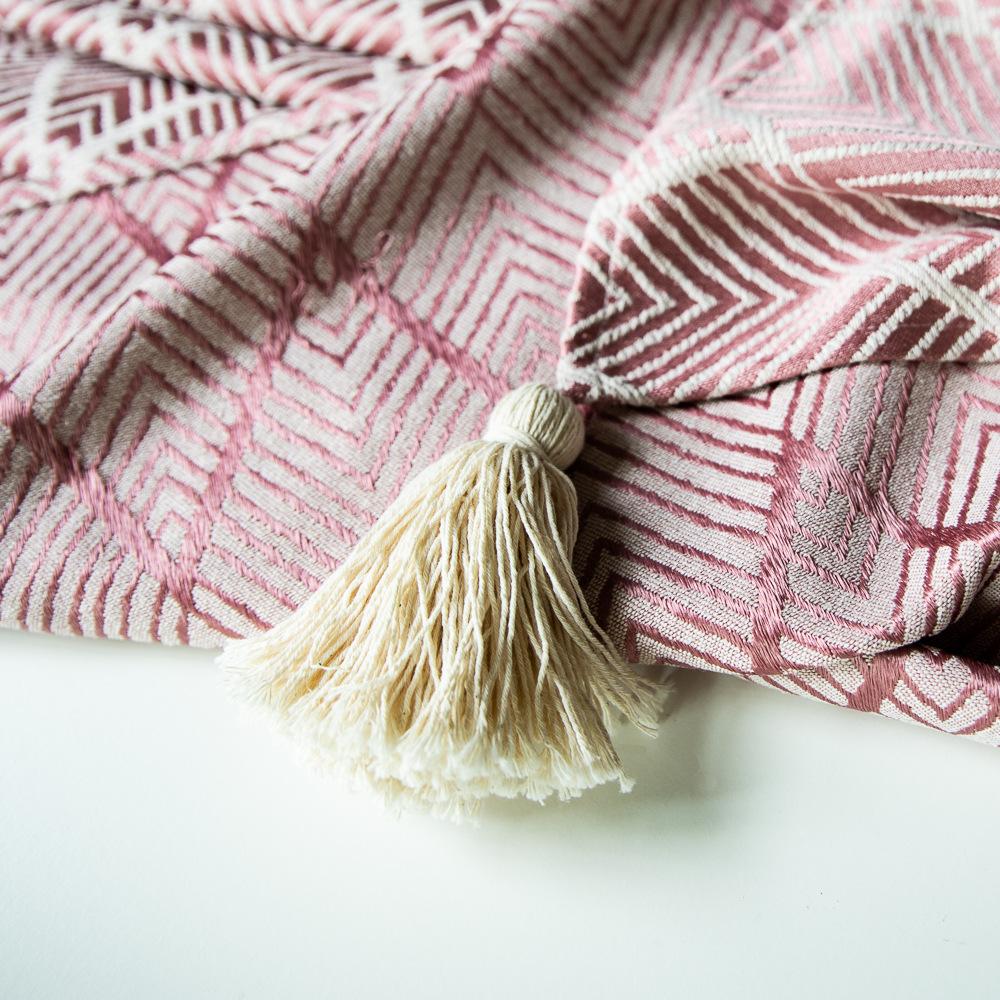 Light Luxury Rectangular Table Cloth Cotton and Linen Tassel Table Cloth Tea Table Cover Towel Decorative Stripes