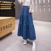 Gonna di jeans all'anca con gonna a media lunghezza per torta a vita alta casual primavera estate taglie forti
