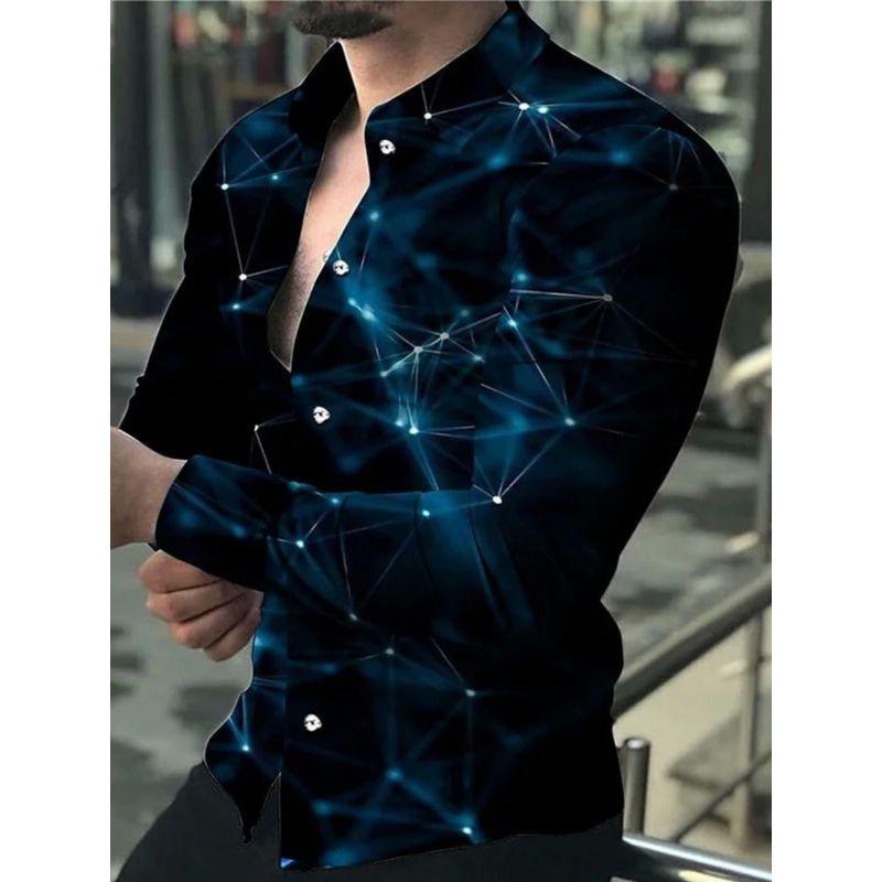 

Printed Collar Long Sleeve Shirt S-5XL Print Lapel Long Sleeve Shirt FSYZCF889 S(S)