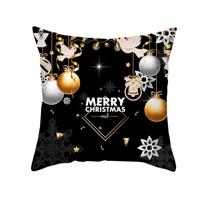 45cm Black Christmas Pillow Case Bell Christmas Ball Home Decor Pendant Christmas Decoration Happy New Year Noel Naveda Gift