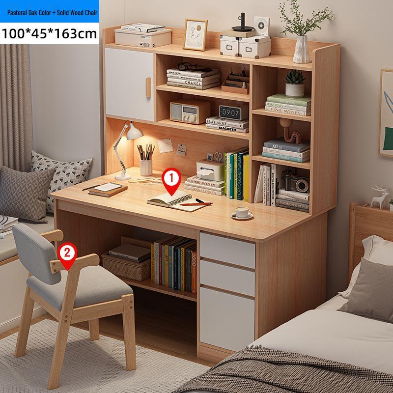 Modern Computer Desk with Bookshelf & Storage for Home, Office, Bedroom & Study Room