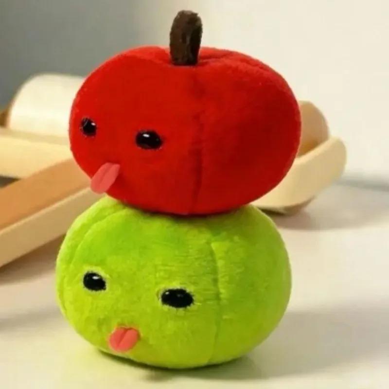 Melancholic Tongue Sticking Out Apple Pendant Keychain Ugly Cute Abstract Plush Toy Key Chains Funny Backpack Pendant Keyring
