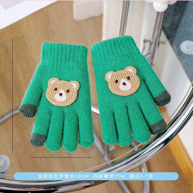 Cartoon Kinderhandschuhe Winter verdickt Jungen und Mädchen Outdoor Plüsch warm Fünffingerüberzug kleines Mädchen Frostschutz Fingerüberzug weiblich