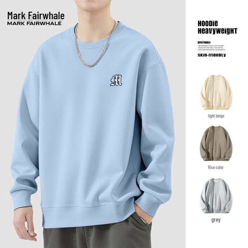 Mark Fairwhale Men's Heavyweight Letter Print Round Neck Sweatshirt