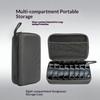 4/5/6/7/8 Compartments Adjustable Glasses Organizer, Portable Black Storage Bag Case For Travel, Sturdy Dividers Eyewear Box