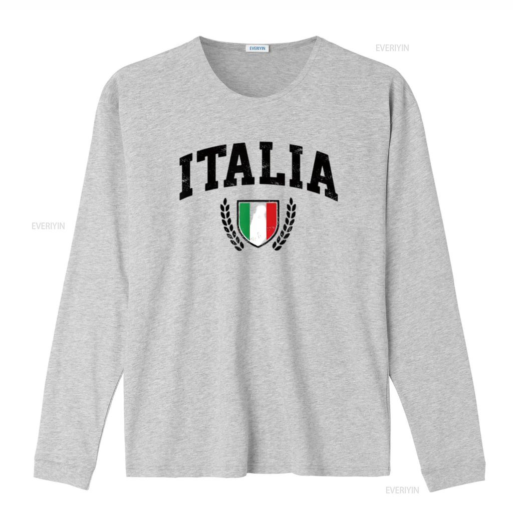 Mens Italia Vintage Sports Design Italy Flag Shield Travel T Shirt White Large Vintage Washed Breathable Casual