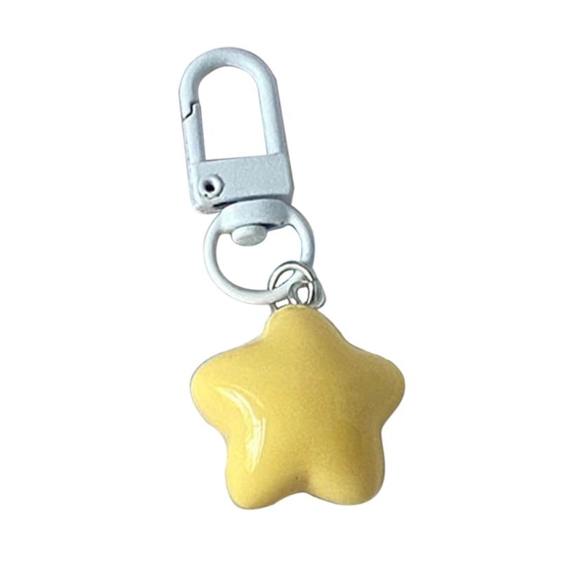 Acrylic Phone Pendant Chubby Color Five-Pointed Star Y2k Girl Heart Phone Buckle Niche Keychain Handmade Beads Trinket