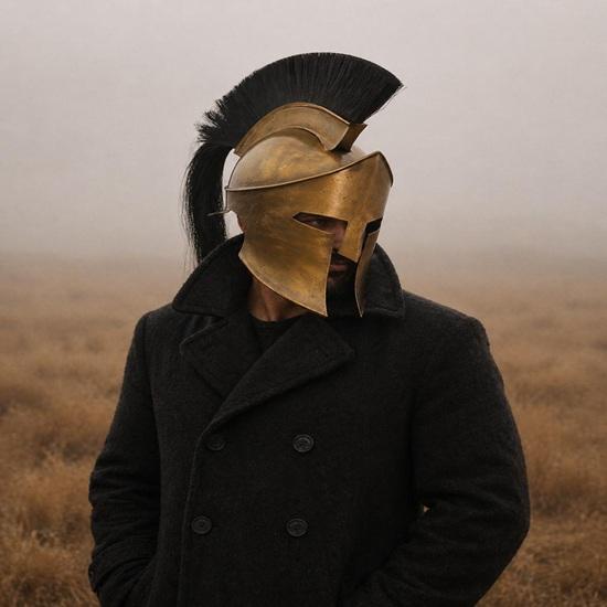 Spartan Corinthian Warrior Helmet Brass Greek Battle Helm with Black Horsehair Crest Premium Medieval Gladiator Armour Helmet
