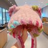 Lightweight Warm Ear Knitted Fleeces Hat Elastic Adjustables Kid Ear Protection Cap Windproof Tassels Straps Ear Muff Hat
