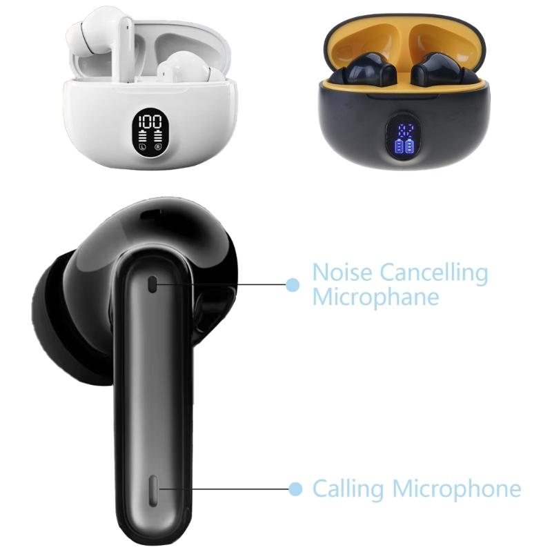 LY21 Digital Display Digital Earbuds Earphones Noise Reduces In Ear BT5.49 Earbuds for Extended Playing time