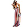 2025 Chiffon Digital Print Rainbow Gradient Maxi Swing Dress
