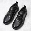 Autumn new light luxury men's shoes breathable leather platform trend versatile casual leather shoes men's sports board shoes