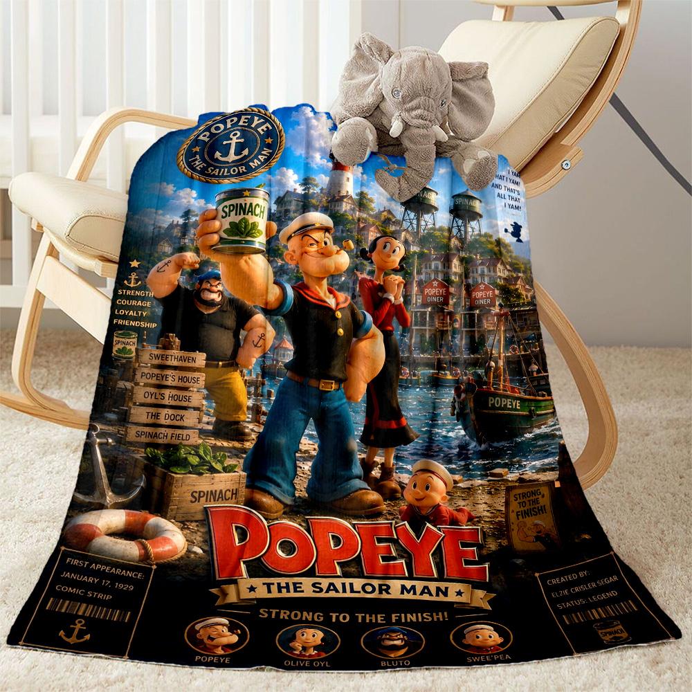 Popeye's Spinach Power Blanket Ultra-Soft Suitable for Picnics Chair Couch for All Occasions Digital Print Best Holiday Gift for Friends Family