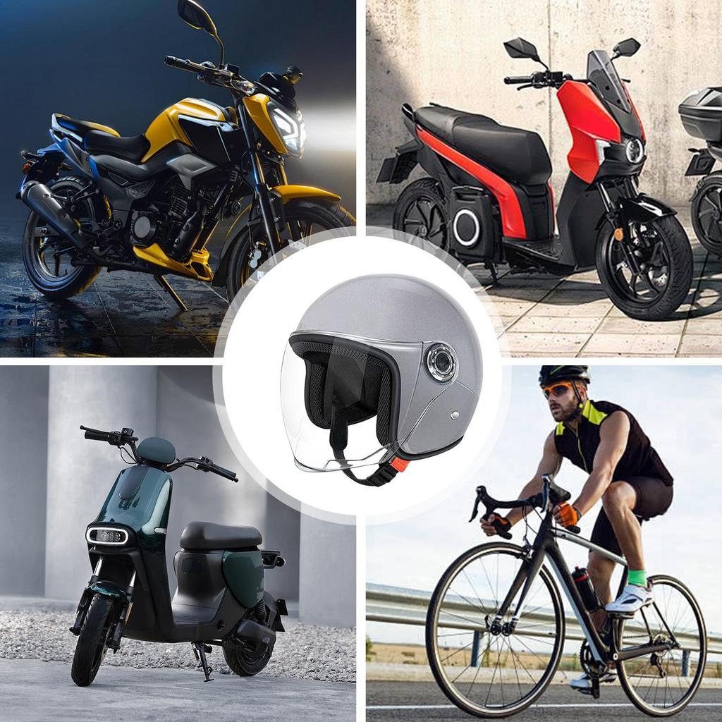 Large Motorcycle Helmet Open Face Adults Helmets Protective Gear With Visor For Outdoor Riding Adventure Commuting Sportbike