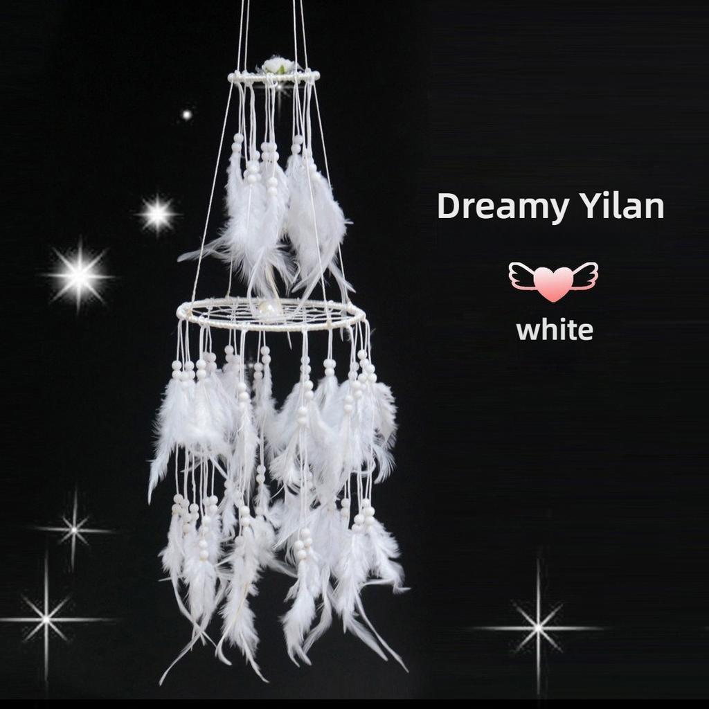 Handmade Yilan Dreamcatcher - Indian Wind Chime for Dorm Room, Boho Wall Hanging Decor