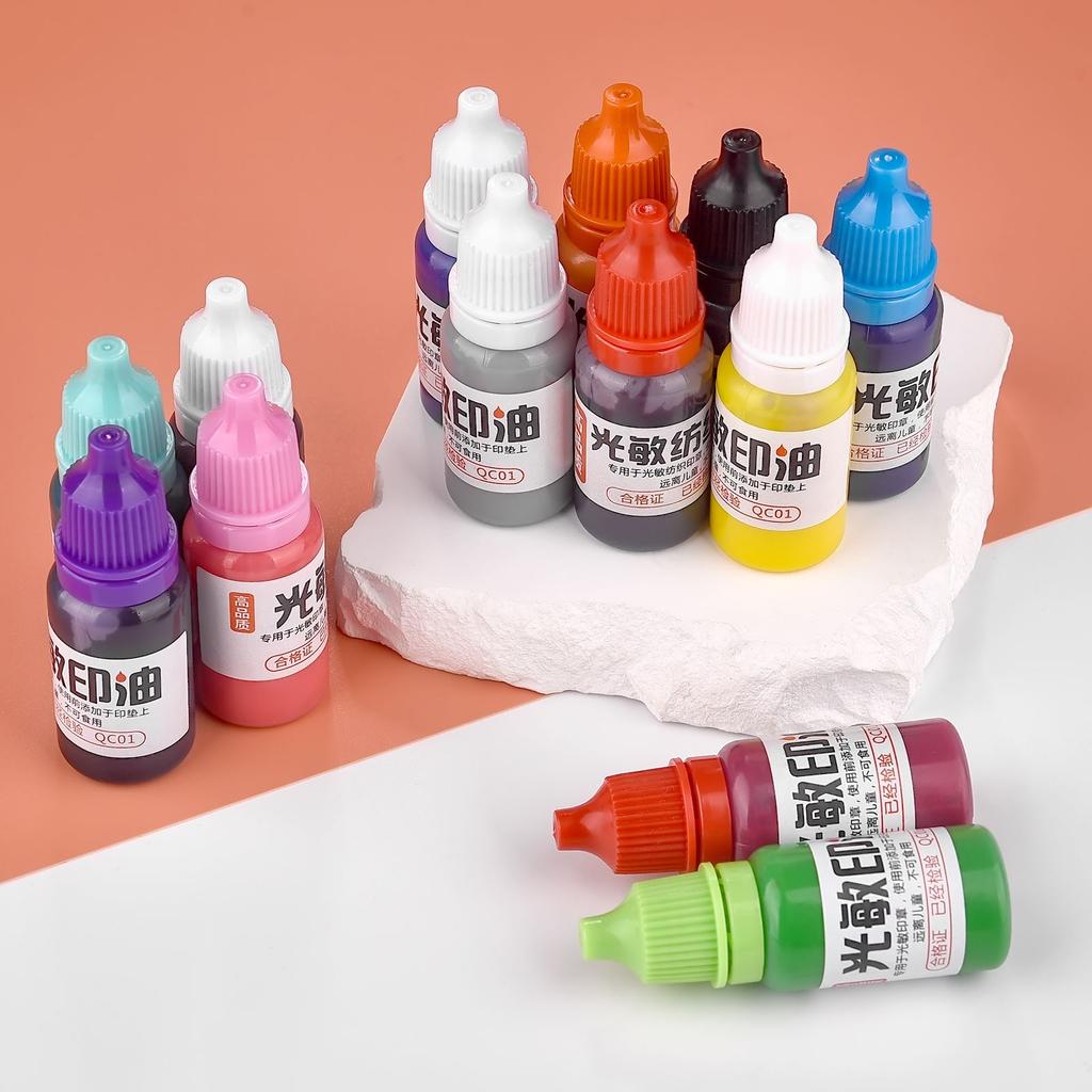 10ml Ink Textile Clothes Waterproof Ink Special Photosensitive Ink Fast Drying Stamping Ink Stamp Printing Not Fade For Students