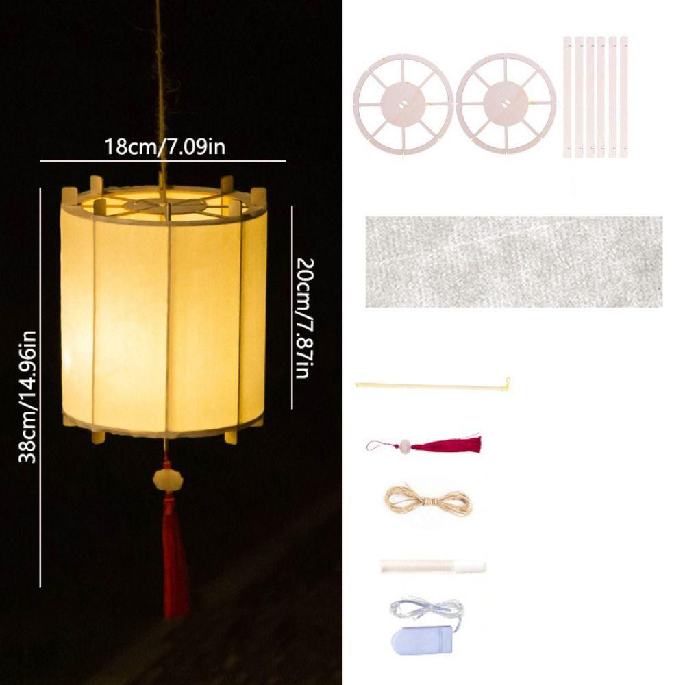 LED Light Handmade Hanging Lamp Wooden Art Lantern Retro Mid-Autumn Festival Lantern  Party Decor