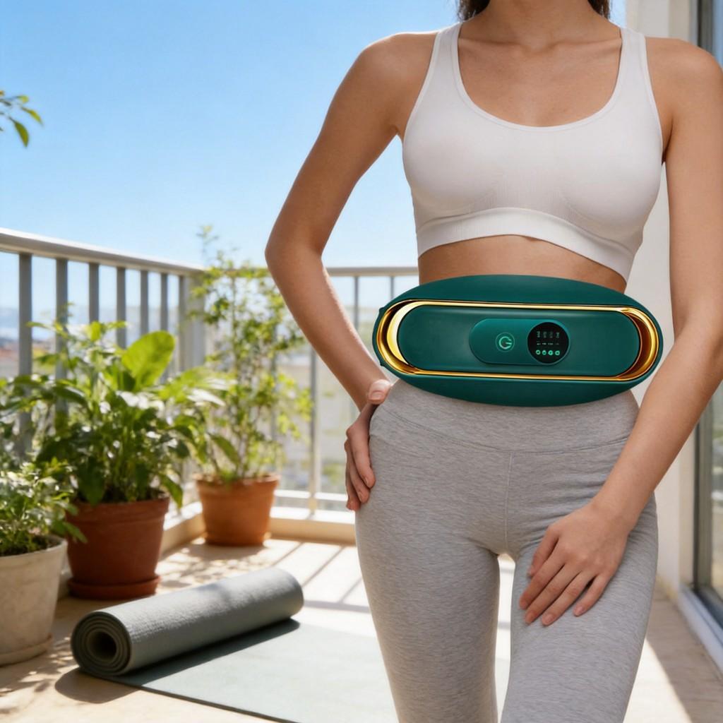 Infrared Heated Vibration Massage Belt With 8 Massage Heads For Abdominal Fat Reduction And Fitness