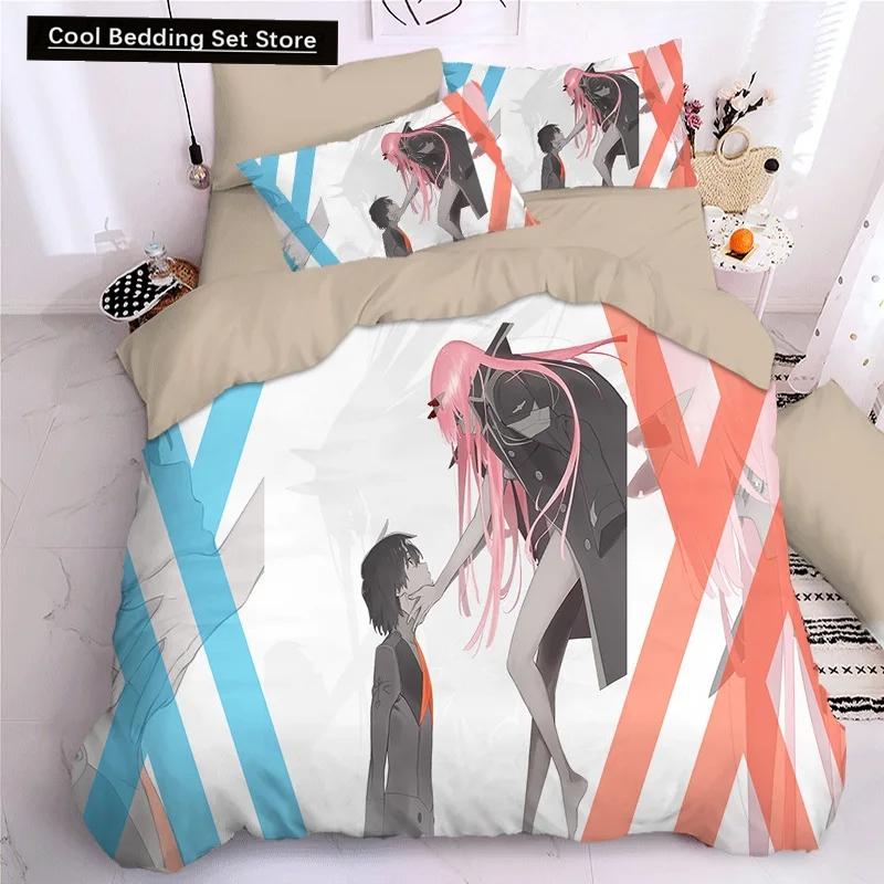 Darling In The Frank XX Bettwäsche-Sets, japanische Anime-Spielfigur, 3D-Druck, Bettbezug-Sets, Twin Queen King Single Size Bettwäsche