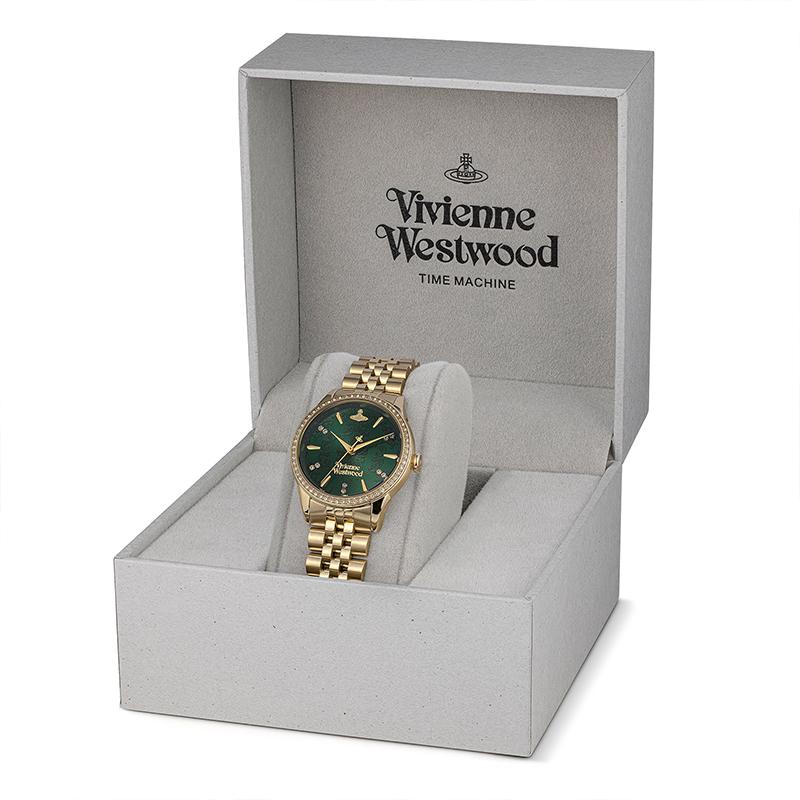 VIVIENNE WESTWOOD Quartz Watch 32Mm Green Dial Luxury Diamond Bezel Women Watches DWVV327GRGD