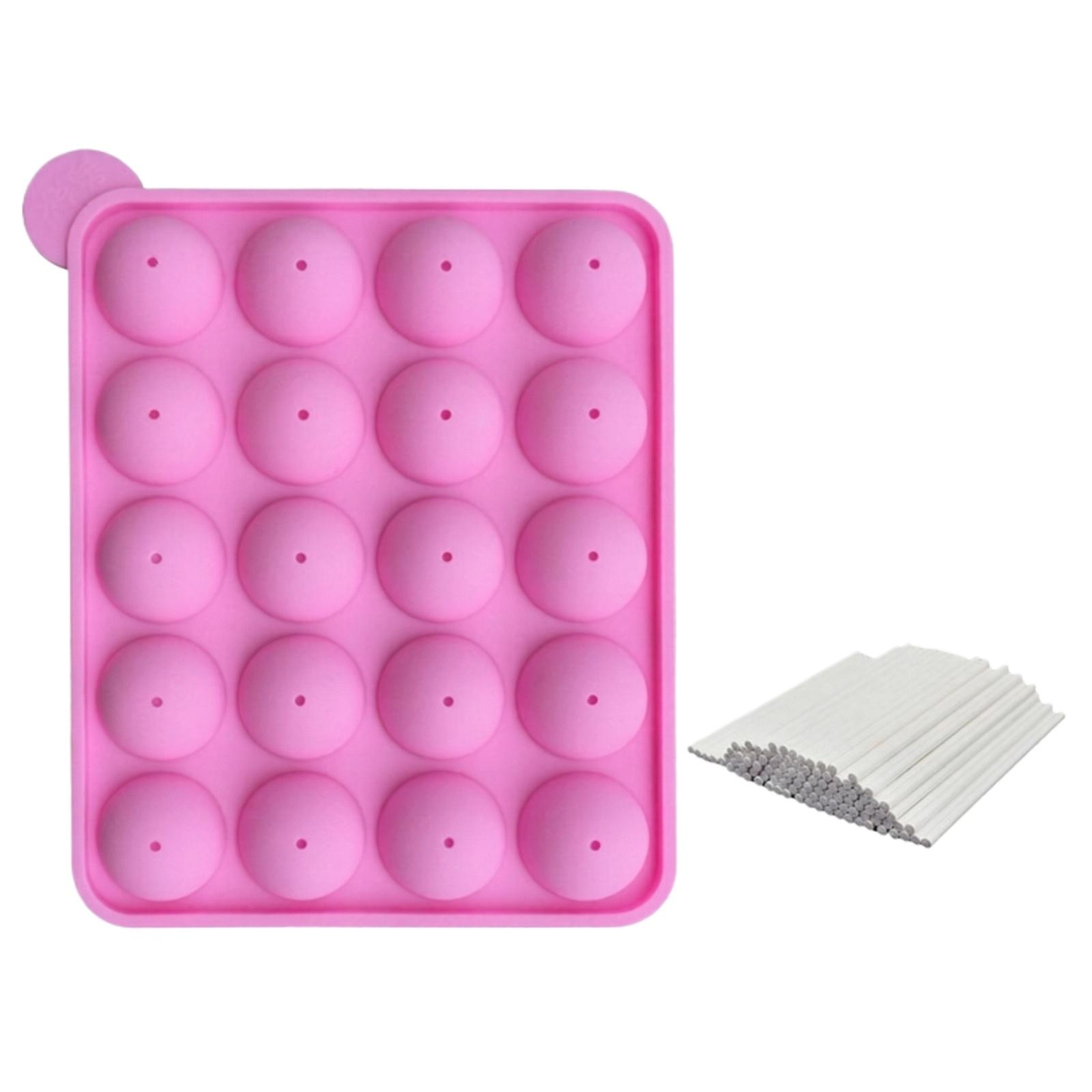 20 Hole Round Lollipop Mold Silicone Cake Mold розовый