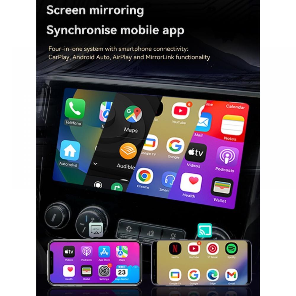 4-in-1 Bluetooth Wireless Carplay Adapter Android Auto Connect Airplay Mirror Link Screen Plug and Play for Apple and Android